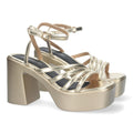Sandalias Planas Oro Mujer