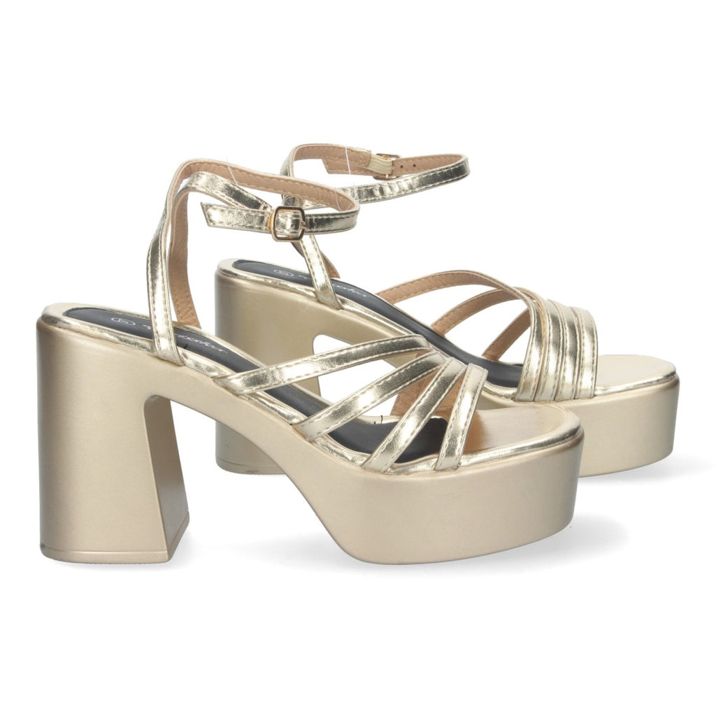 Sandalias Planas Oro Mujer