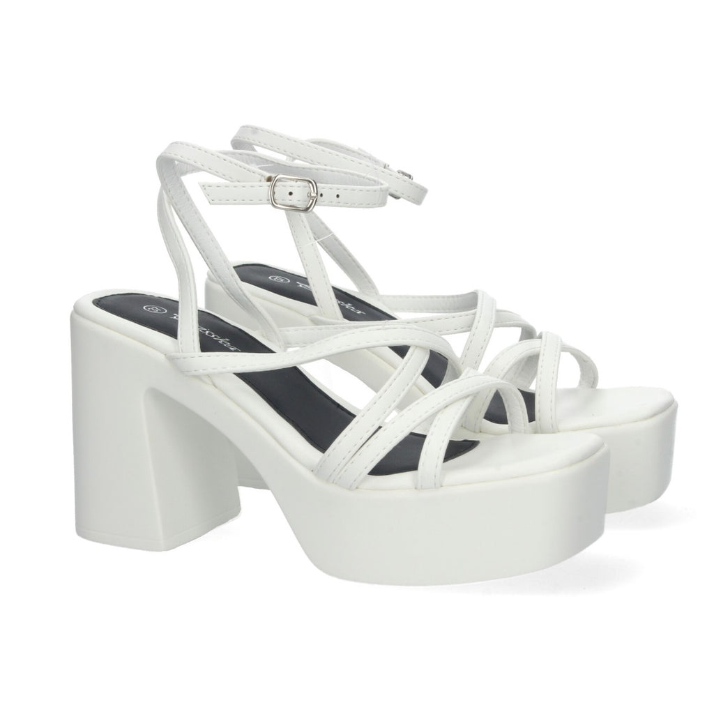 Sandalias Planas Blanco Mujer