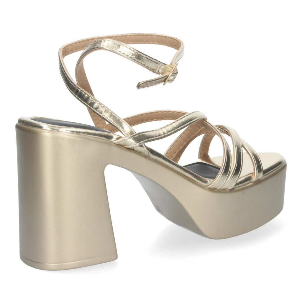 Sandalias Planas Oro Brillantes Mujer