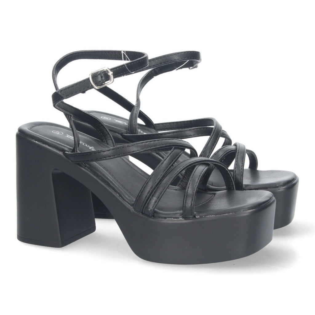 Sandalias Planas Negro Esenciales Mujer