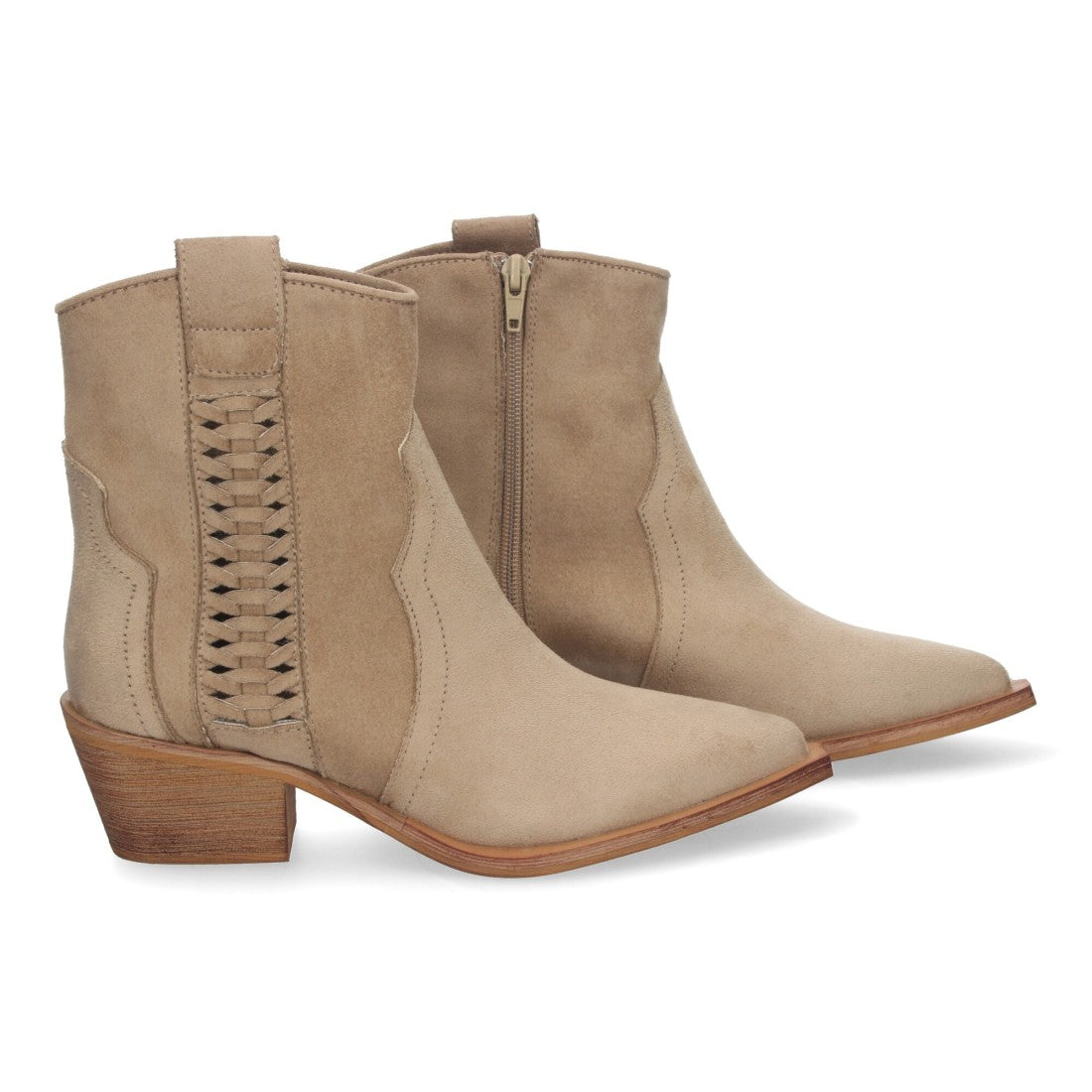 Elegante beige Stiefel mit Absatz