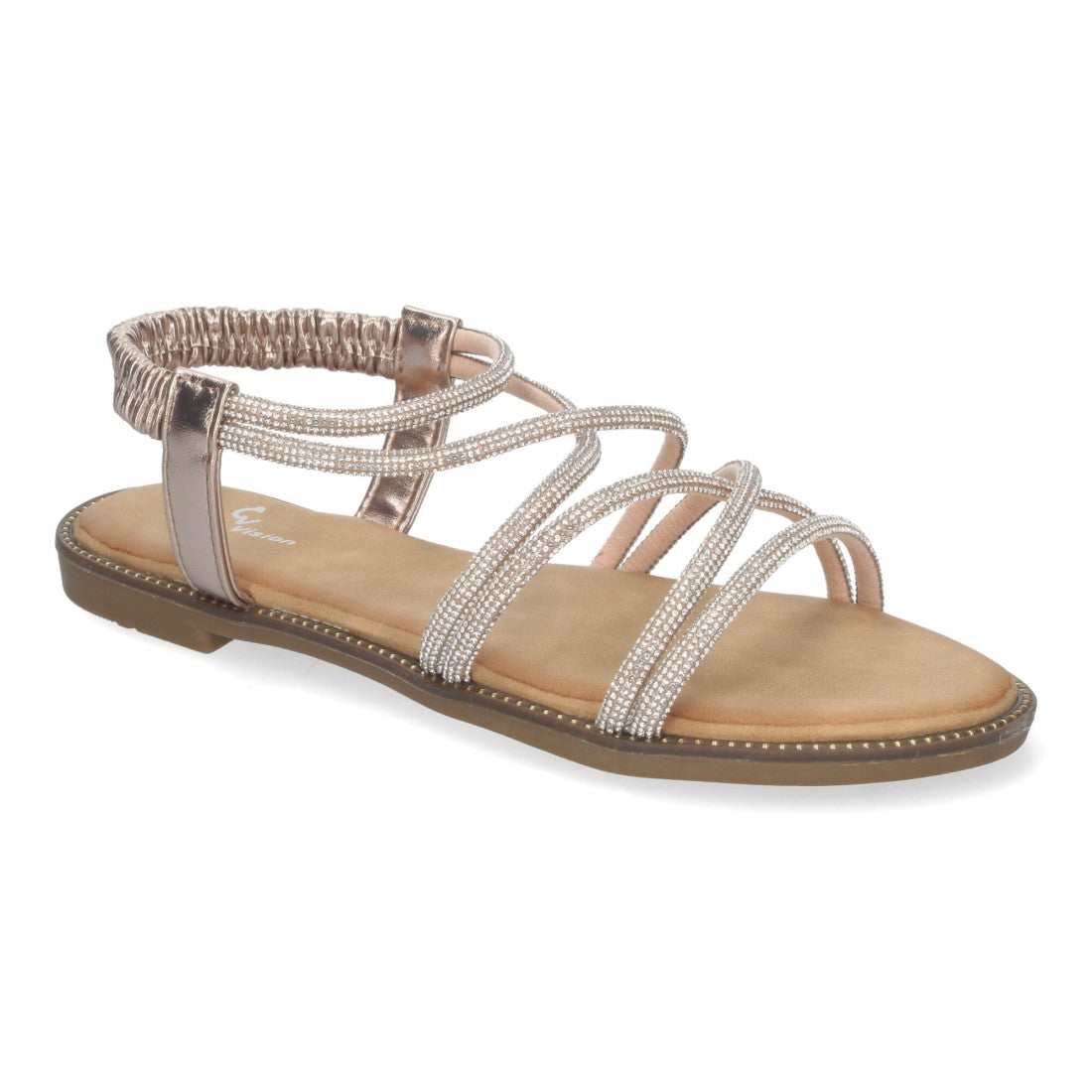Sandalias Champán Mujer Elegantes Verano
