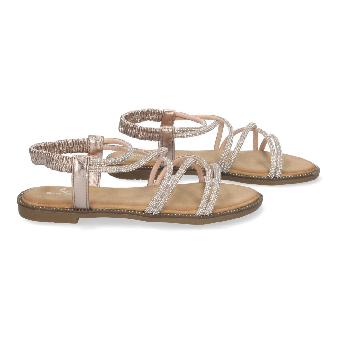 Sandalias Champán Mujer Elegantes Verano