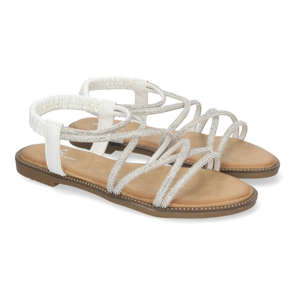 Sandalias Blancas Mujer Elegantes Verano