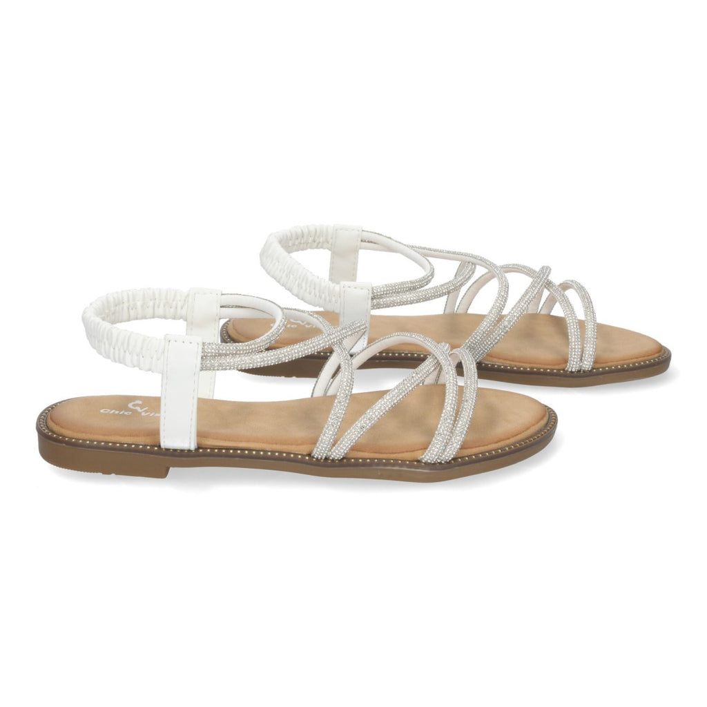 Sandalias Blancas Mujer Elegantes Verano