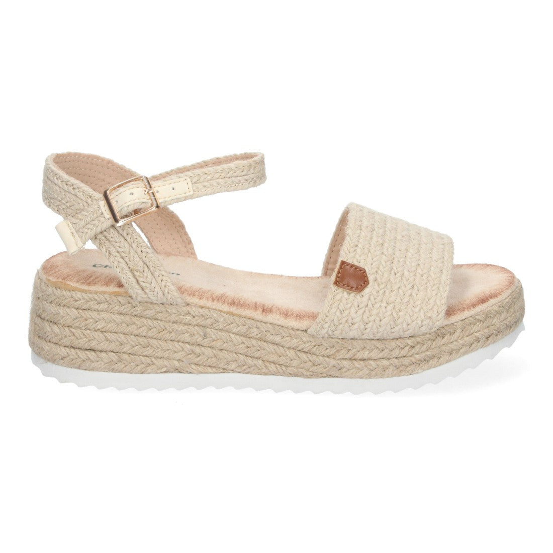 Sandalias Beige Mujer Cuña Yute Elegantes