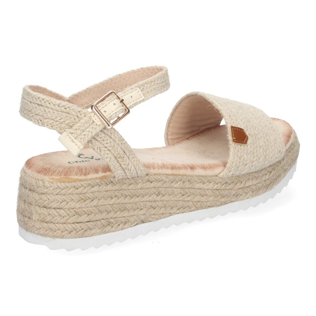 Sandalias Beige Mujer Cuña Yute Elegantes