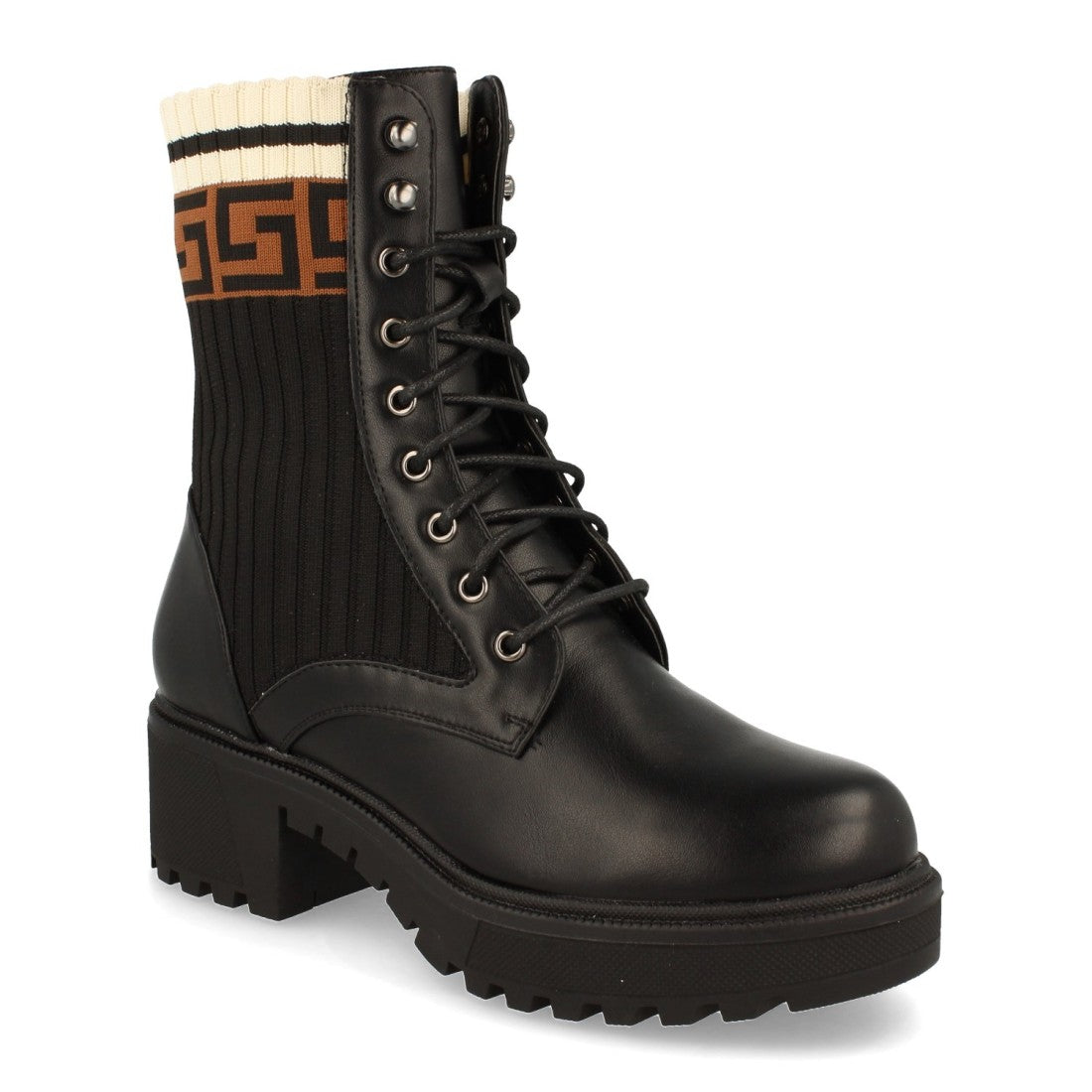 Botines Elegantes Negro con Detalles Distintivos