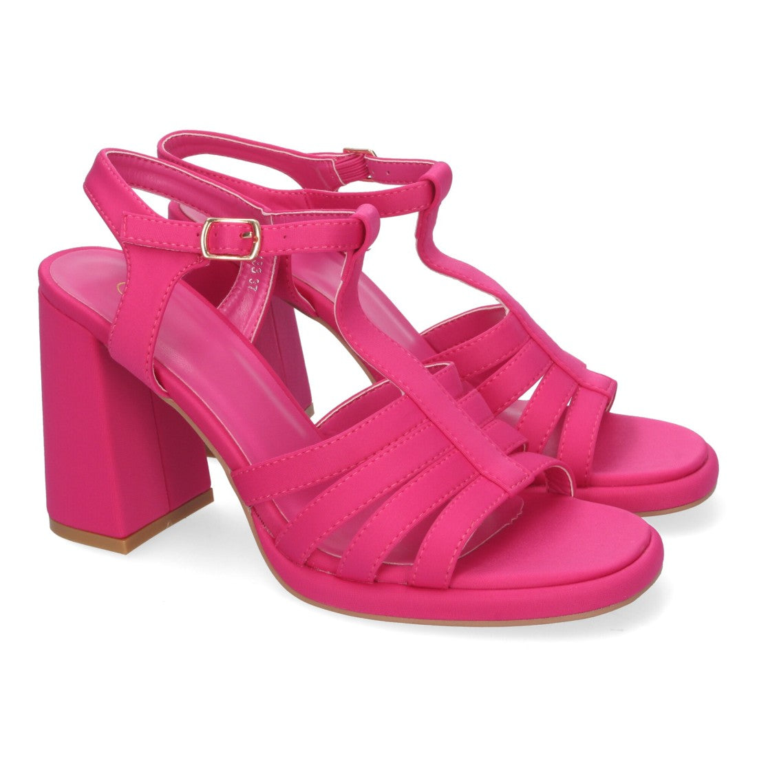 Sandalias Fucsia Tacón Nude Elegantes Cómodas Fiesta Bodas