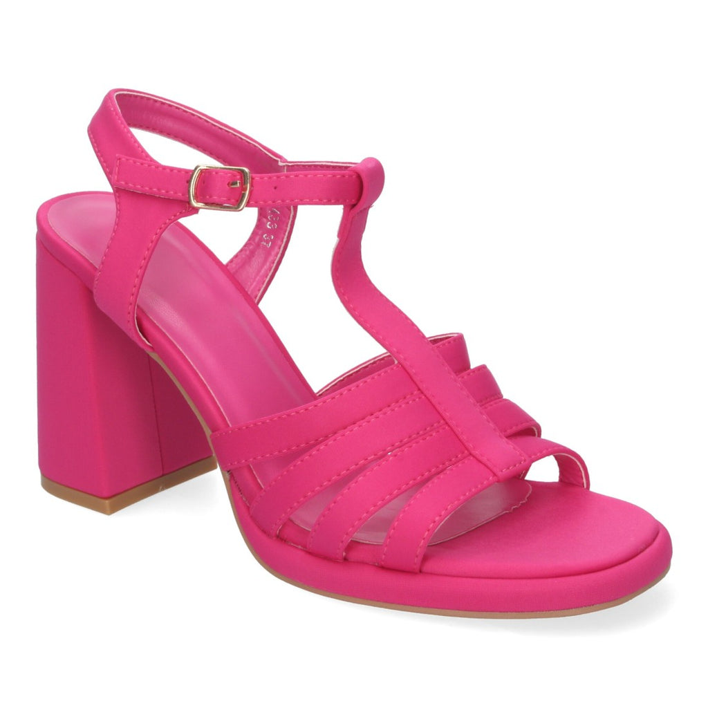 Sandalias Fucsia Tacón Nude Elegantes Cómodas Fiesta Bodas