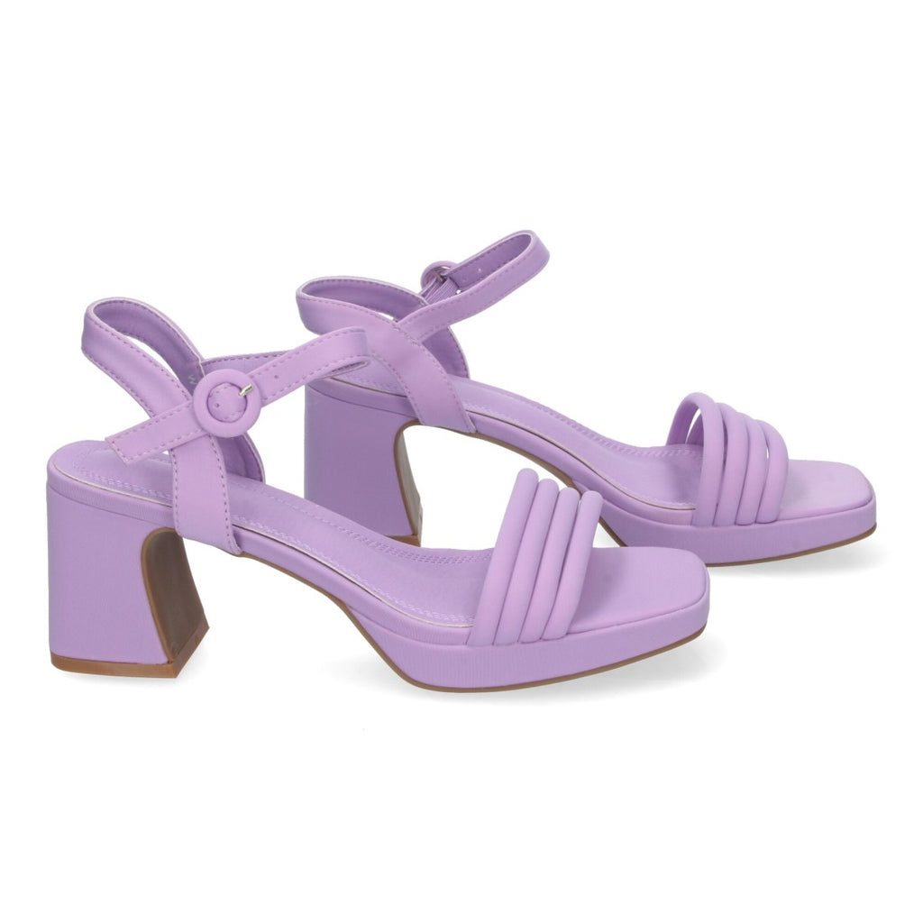 Sandalias Lilas Mujer Tacón Trenzadas Diseño Moderno