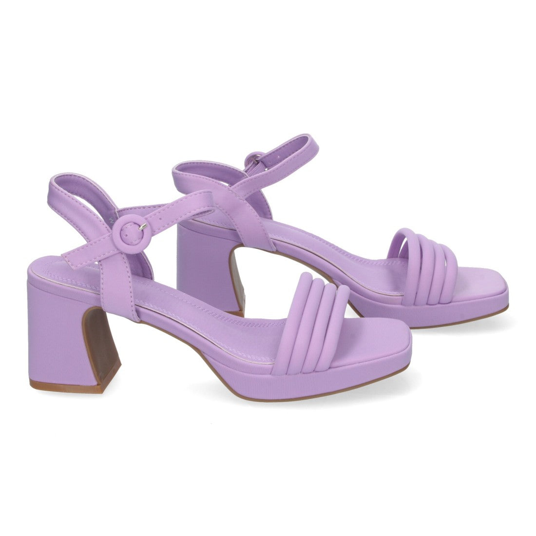 Sandalias Lilas Mujer Tacón Trenzadas Diseño Moderno