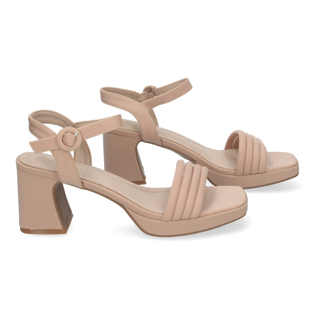 Sandalias Beige Mujer Tacón Trenzadas Diseño Moderno
