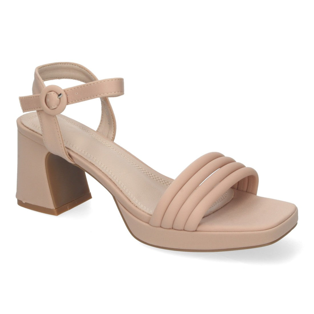 Sandalias Beige Mujer Tacón Trenzadas Diseño Moderno