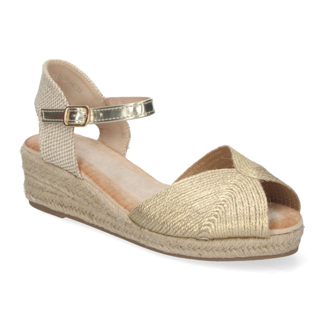 Sandalias Doradas Mujer Cuña Puntera Abierta Elegantes Versátiles