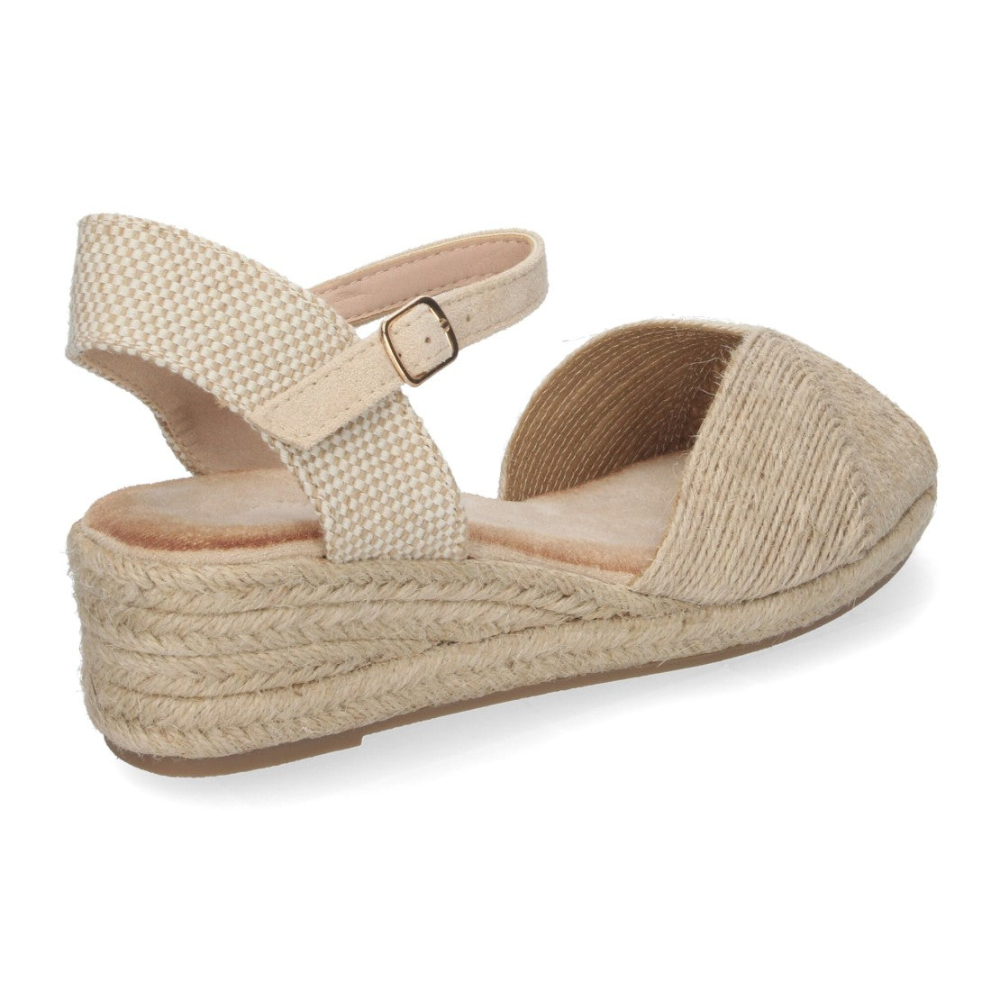 Sandalias Beige Mujer Cuña Puntera Abierta Elegantes Versátiles