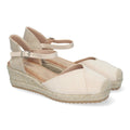 Sandalias Beige Mujer Cuña Yute Cómodas Elegantes
