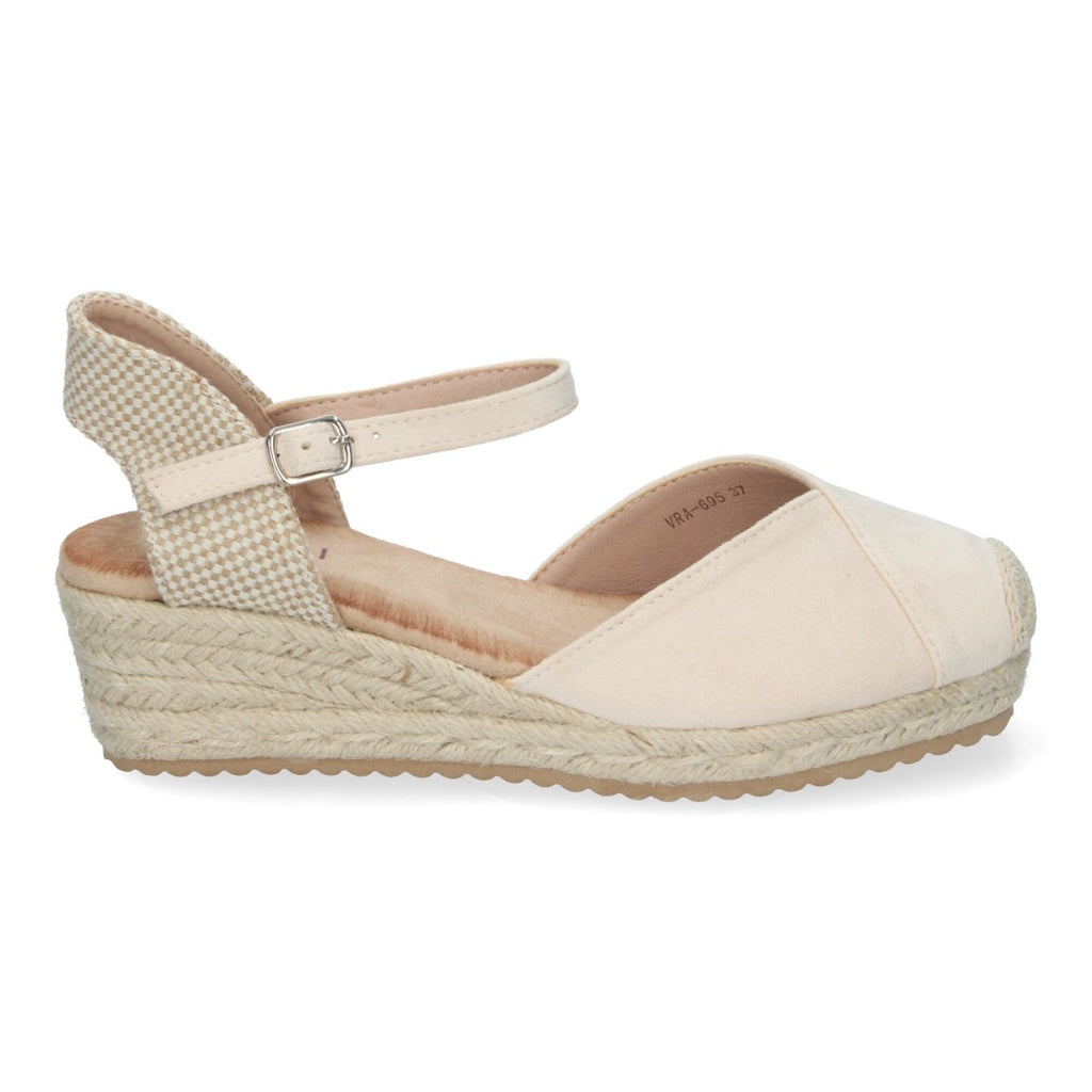 Sandalias Beige Mujer Cuña Yute Cómodas Elegantes