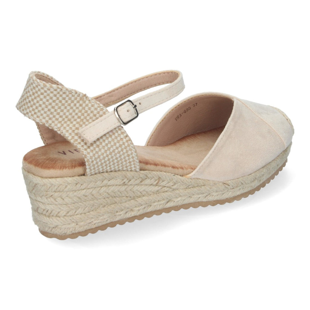 Sandalias Beige Mujer Cuña Yute Cómodas Elegantes