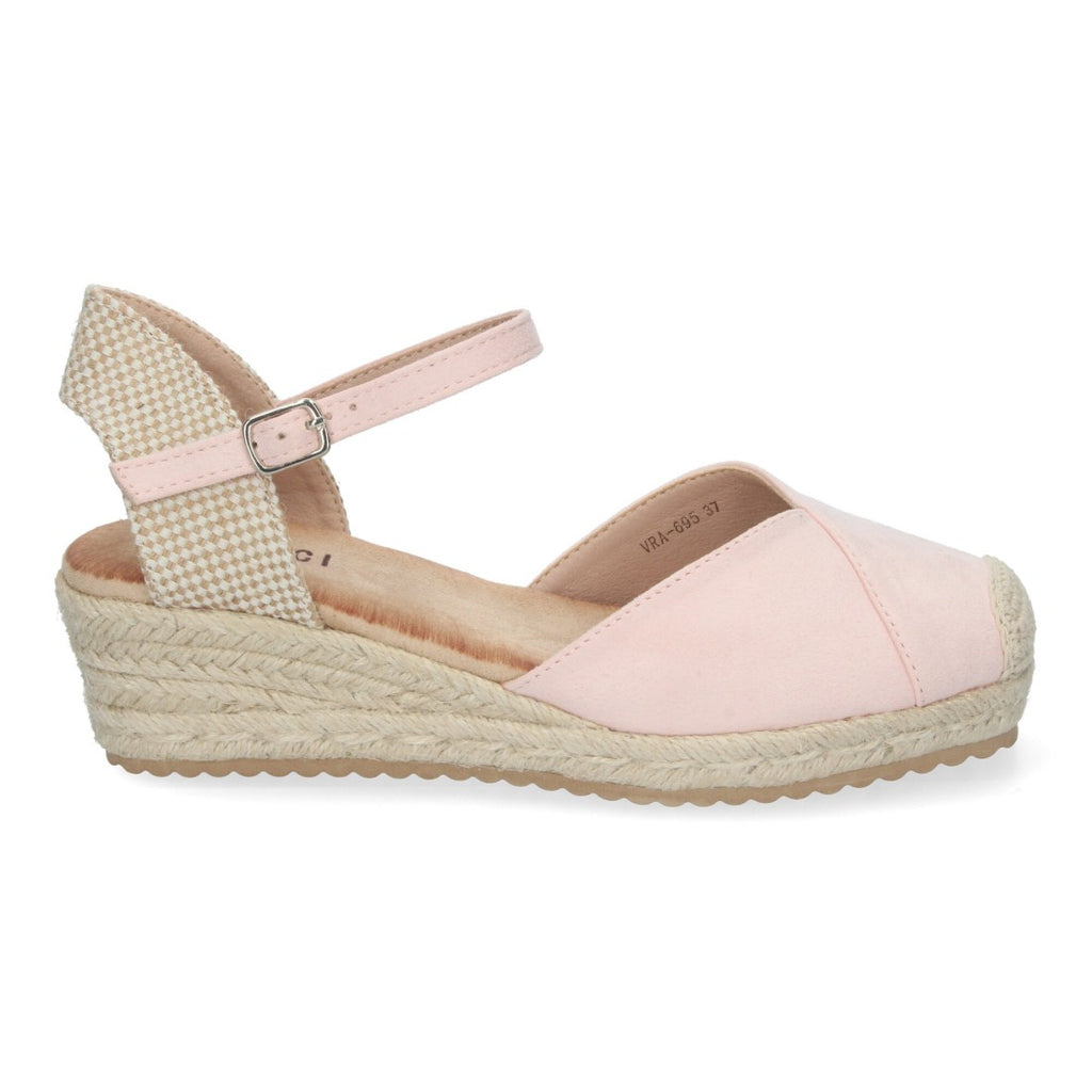 Sandalias Nude Mujer Cuña Yute Cómodas Elegantes