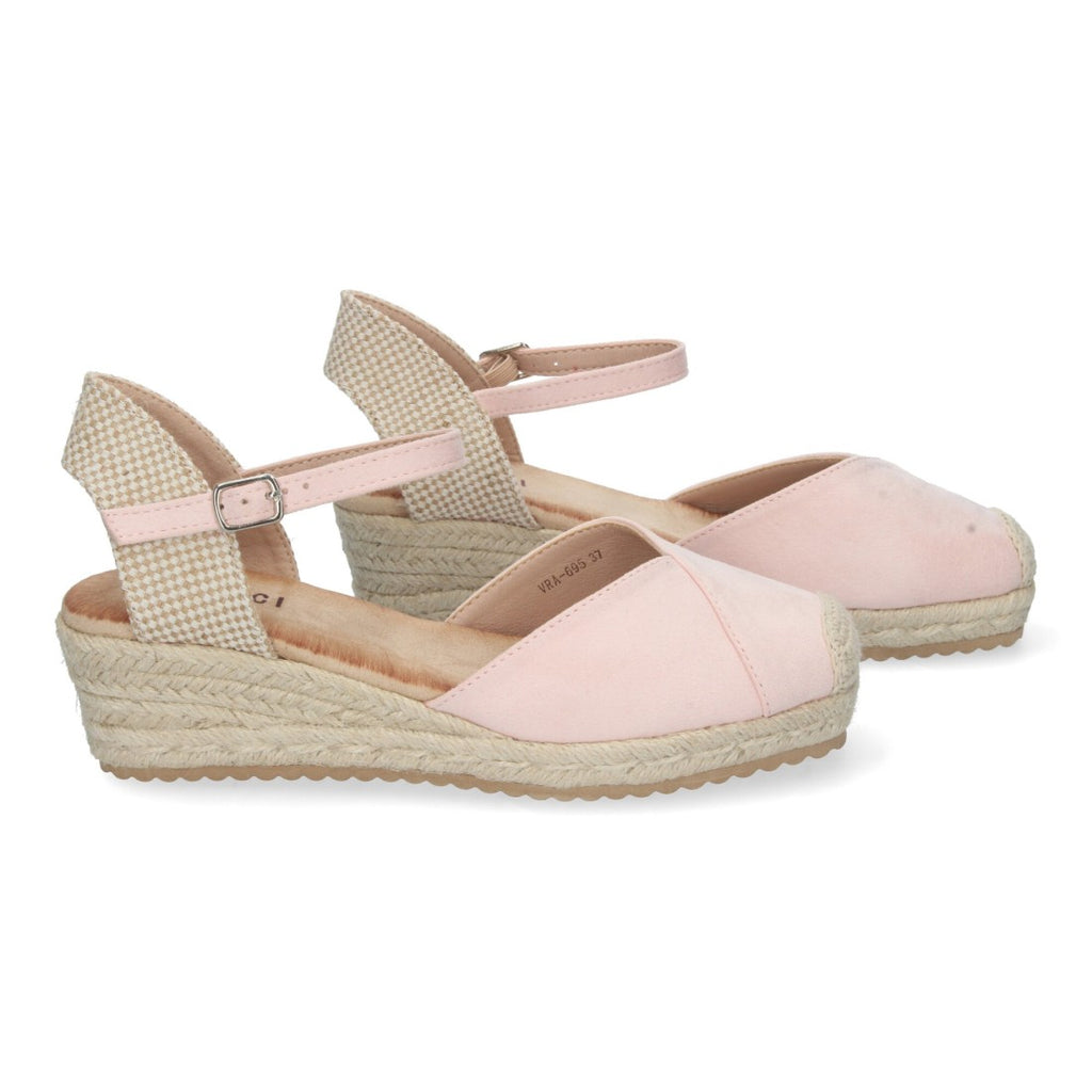 Sandalias Nude Mujer Cuña Yute Cómodas Elegantes