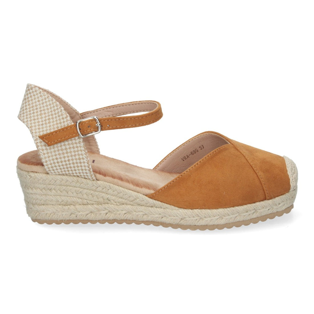 Sandalias Camel Mujer Cuña Yute Cómodas Elegantes