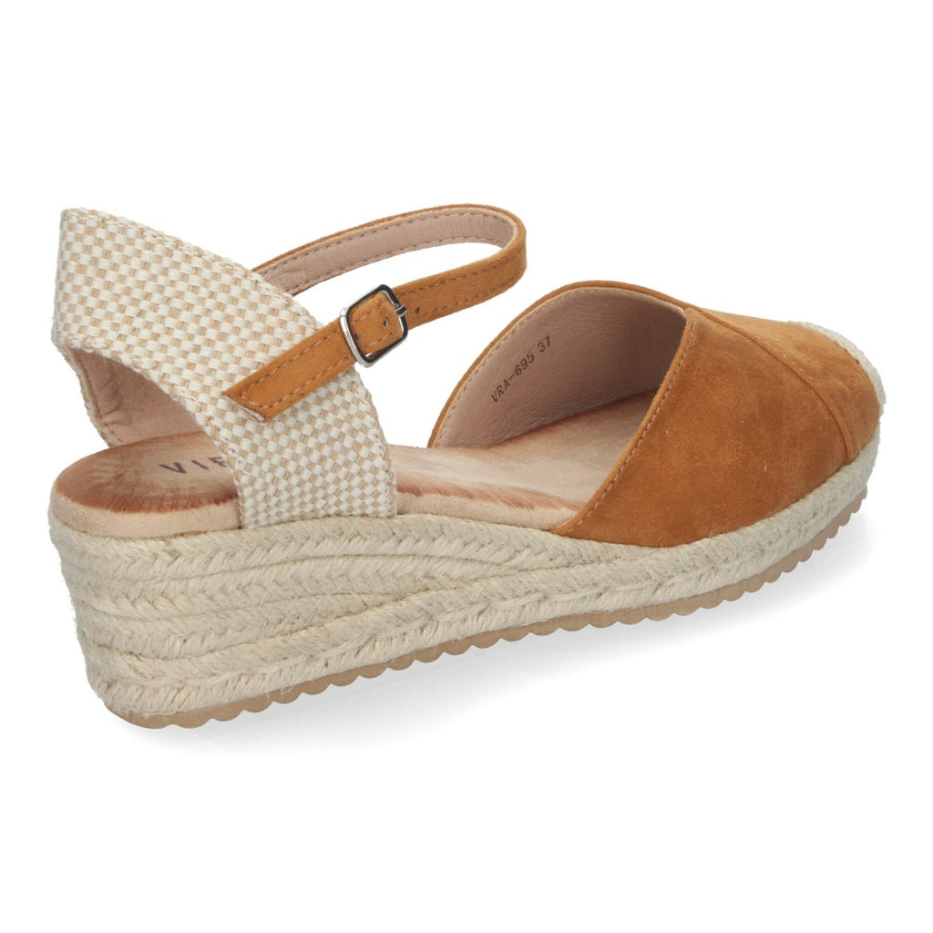 Sandalias Camel Mujer Cuña Yute Cómodas Elegantes