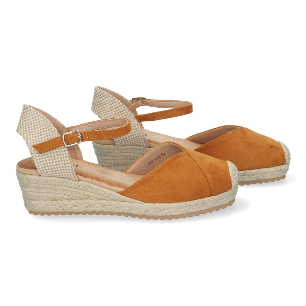 Sandalias Camel Mujer Cuña Yute Cómodas Elegantes