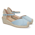 Sandalias Celeste Mujer Cuña Yute Cómodas Elegantes