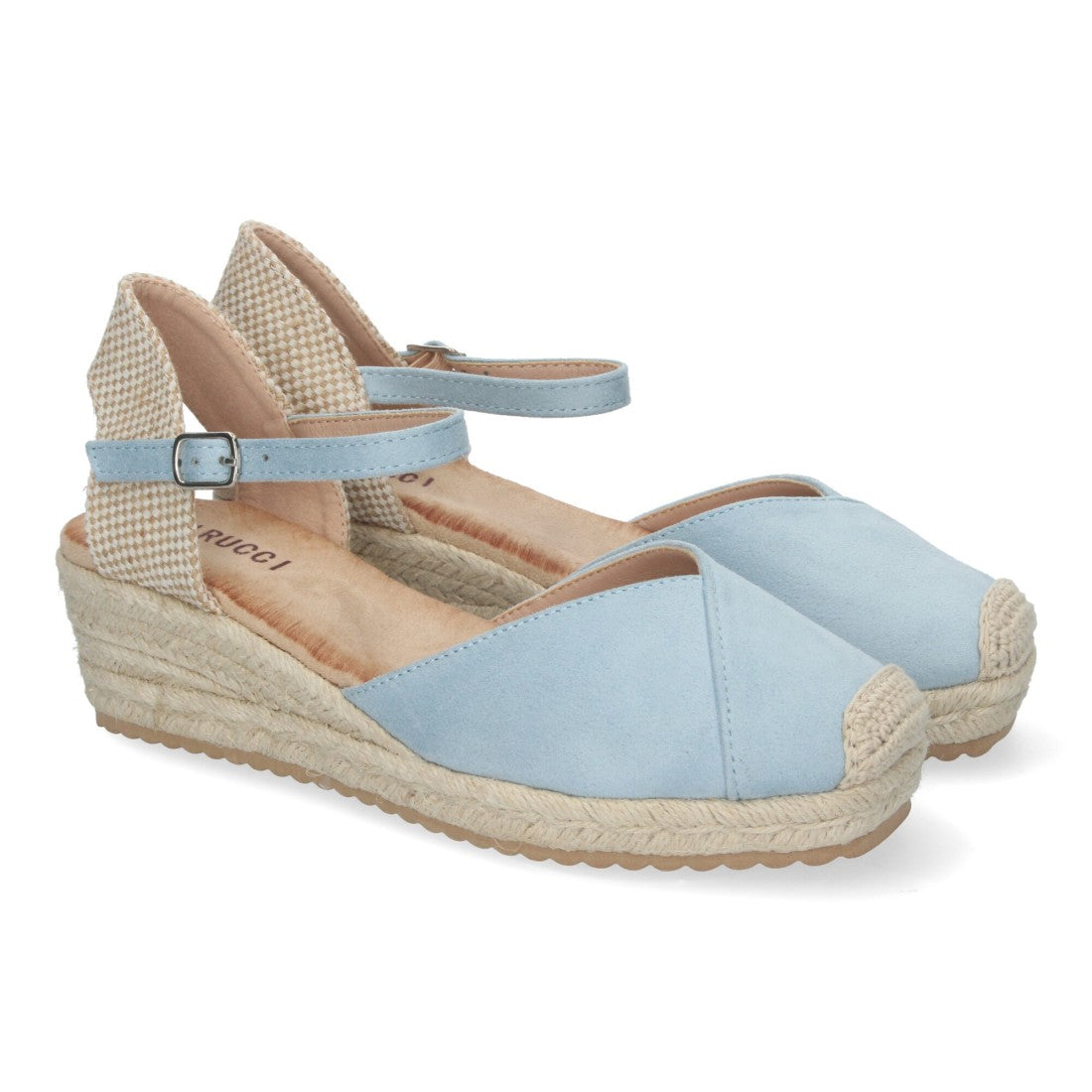 Sandalias Celeste Mujer Cuña Yute Cómodas Elegantes
