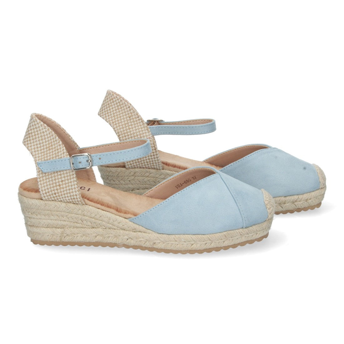 Sandalias Celeste Mujer Cuña Yute Cómodas Elegantes