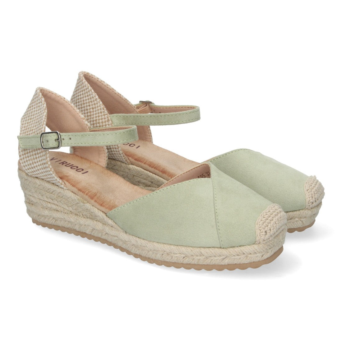 Sandalias Verdes Mujer Cuña Yute Cómodas Elegantes
