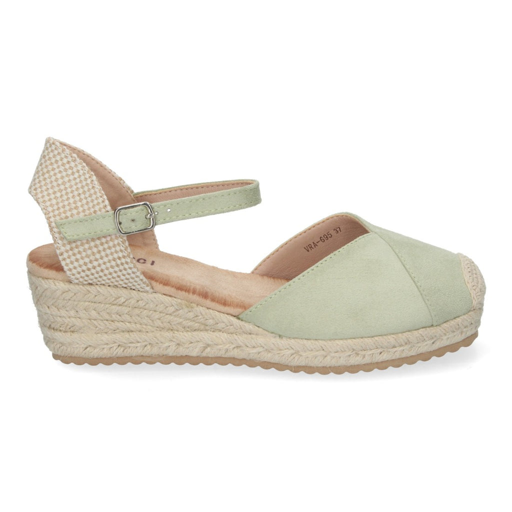 Sandalias Verdes Mujer Cuña Yute Cómodas Elegantes