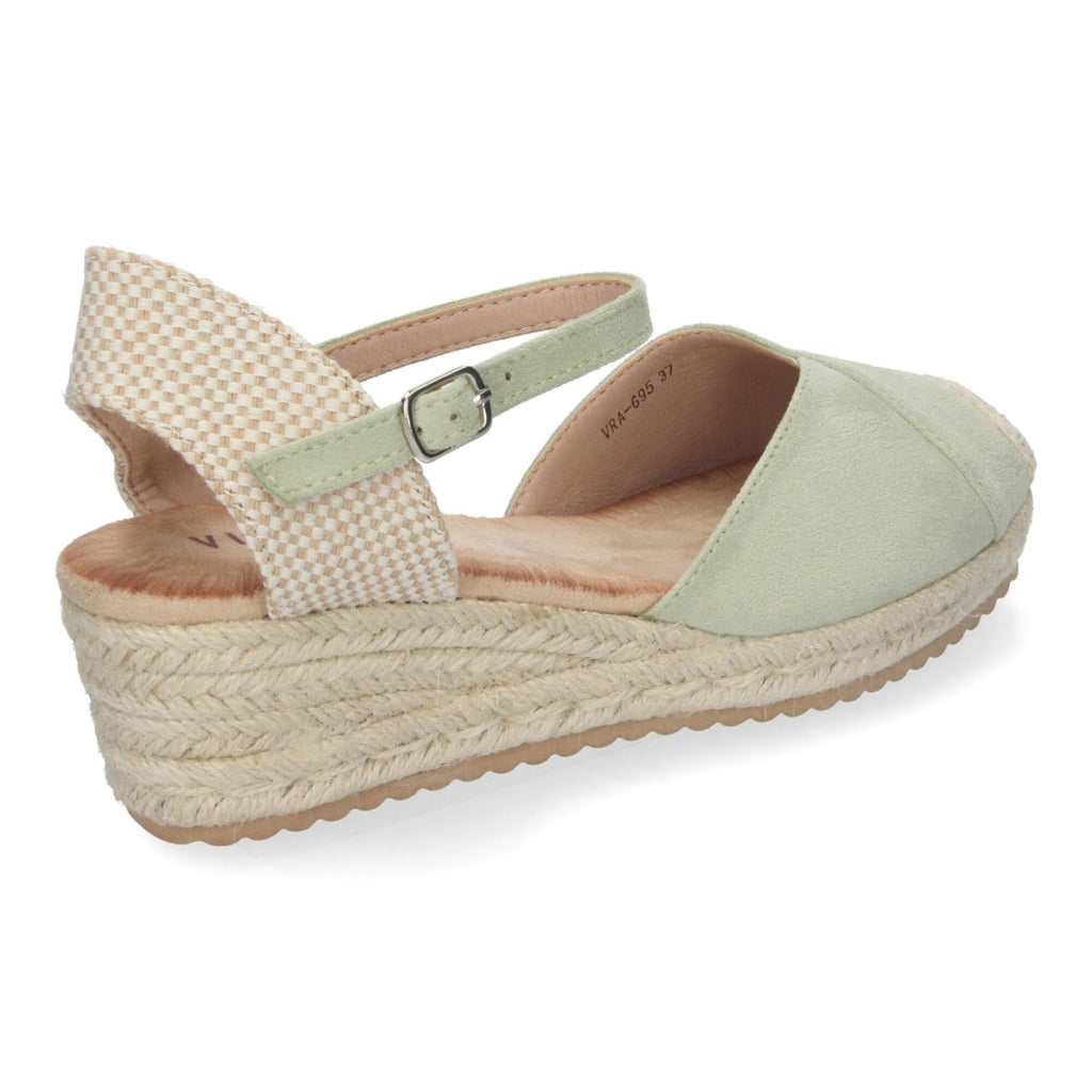 Sandalias Verdes Mujer Cuña Yute Cómodas Elegantes