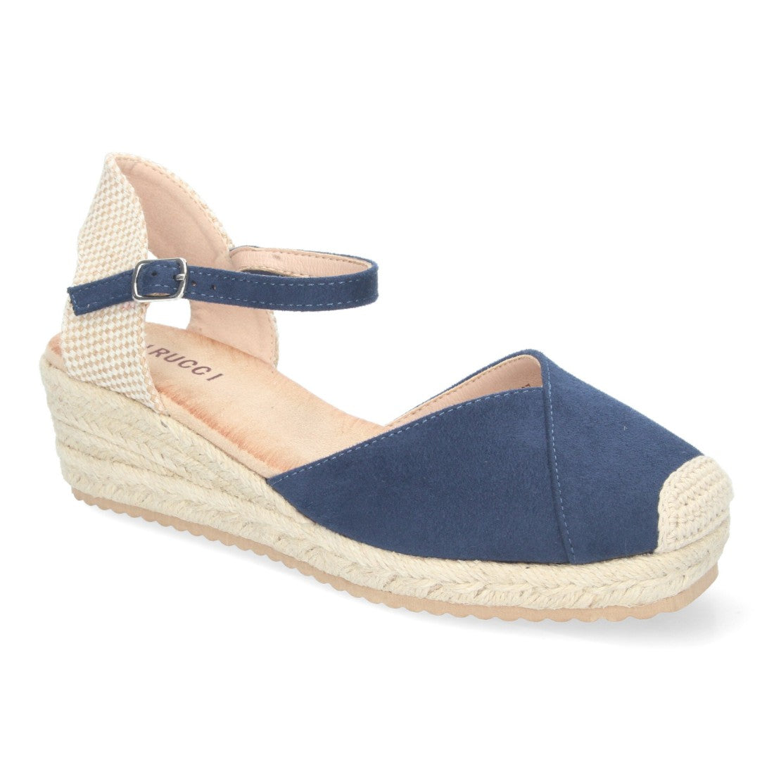 Sandalias Azul Marino Mujer Cuña Yute Cómodas Elegantes