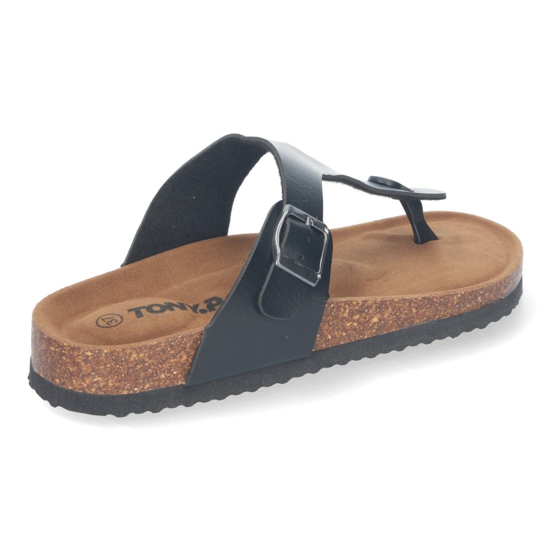 Sandalias Negras Mujer Planas Esclava Planta Bio Cómodas
