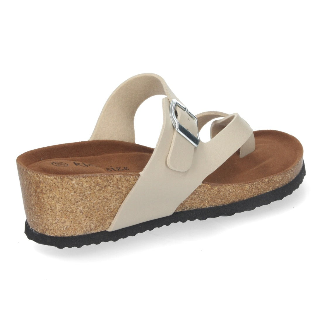 Sandalias Beige Mujer Cuña Bio Esclava Talón Abierto Cómodas
