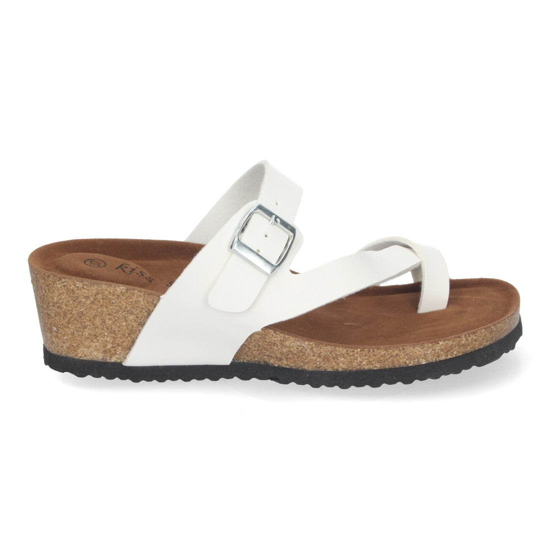 Sandalias Blancas Mujer Cuña Bio Esclava Talón Abierto Cómodas