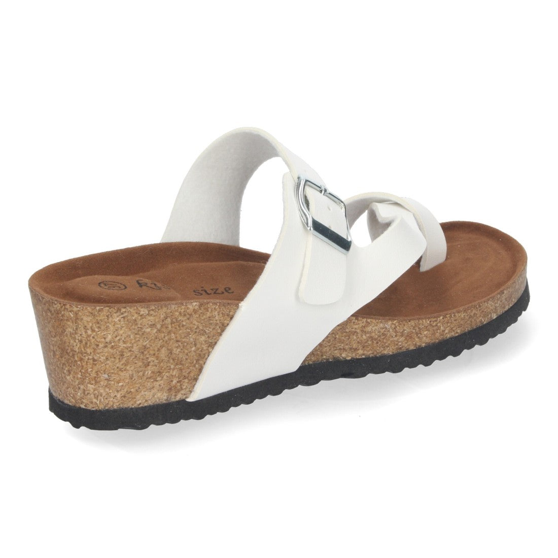 Sandalias Blancas Mujer Cuña Bio Esclava Talón Abierto Cómodas