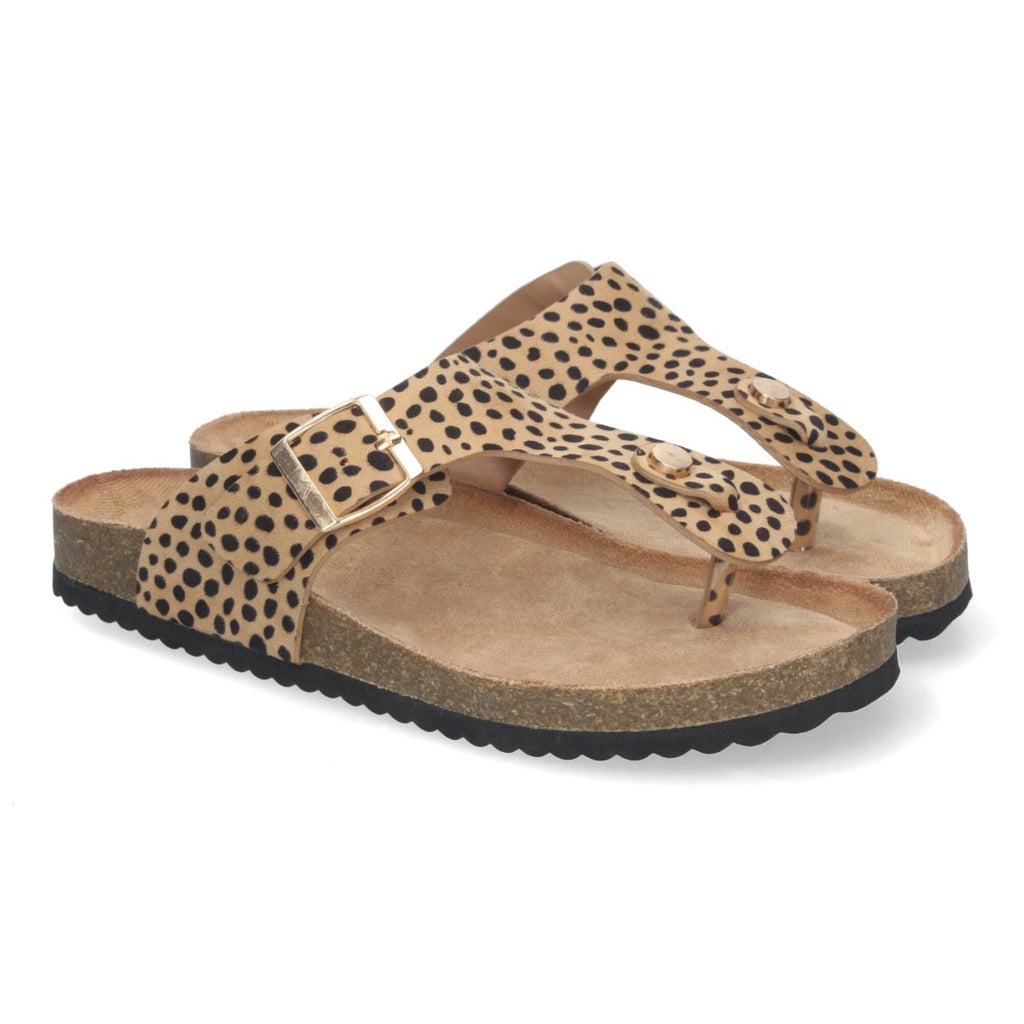 Sandalias Planas Estampado Leopardo Atrevidas Mujer