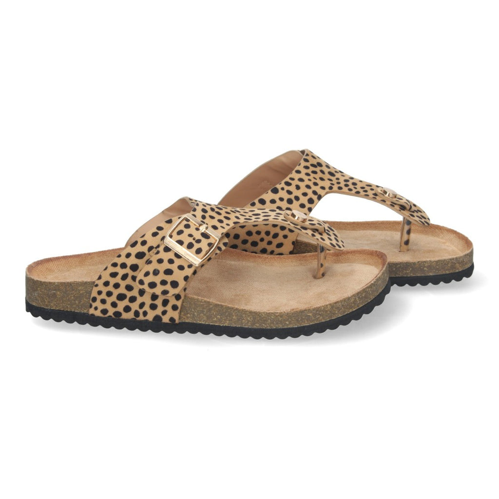 Sandalias Planas Estampado Leopardo Atrevidas Mujer