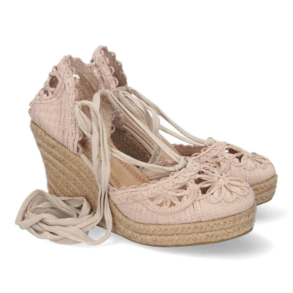 Sandalias Kaki Mujer Cuña Yute Estilo Valenciana