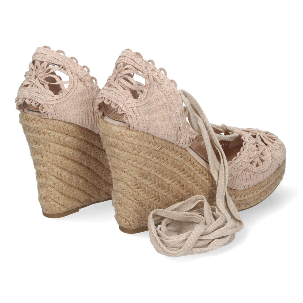 Sandalias Kaki Mujer Cuña Yute Estilo Valenciana