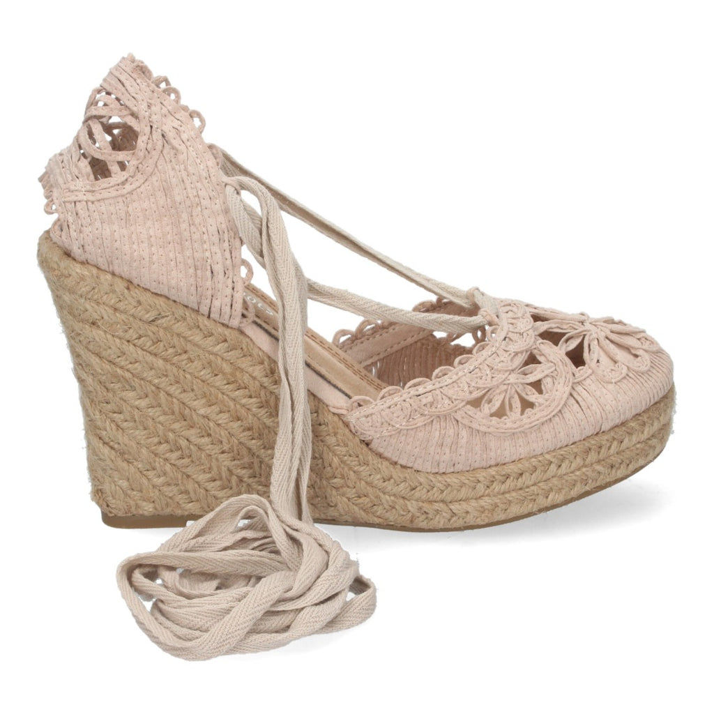 Sandalias Kaki Mujer Cuña Yute Estilo Valenciana