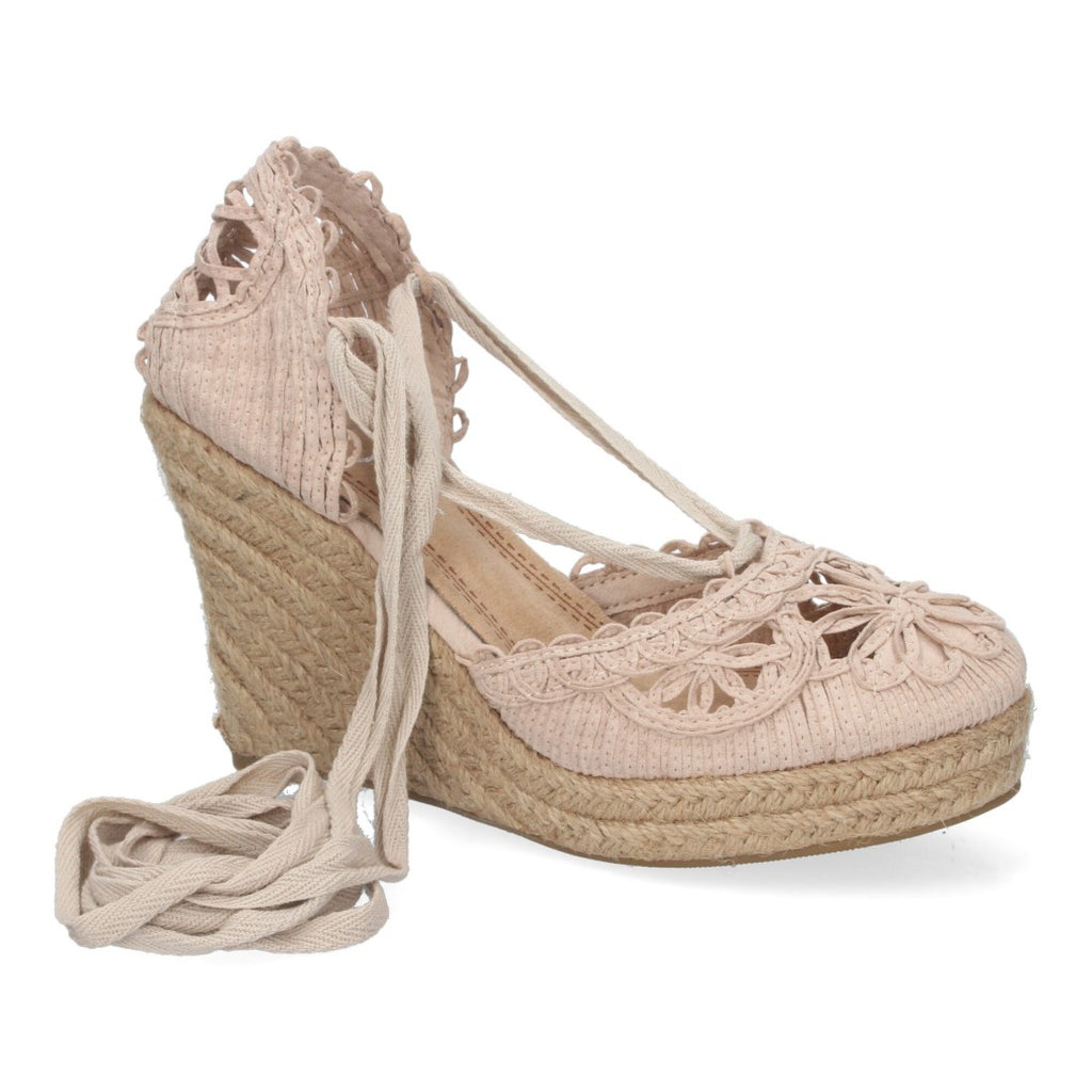 Sandalias Kaki Mujer Cuña Yute Estilo Valenciana