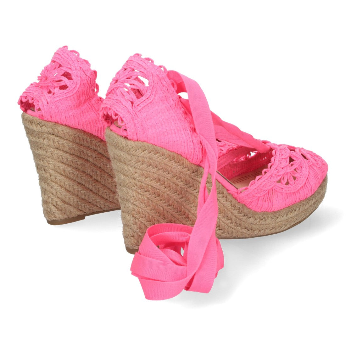 Sandalias Fucsia Mujer Cuña Yute Estilo Valenciana