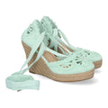 Sandalias Verdes Mujer Cuña Yute Estilo Valenciana