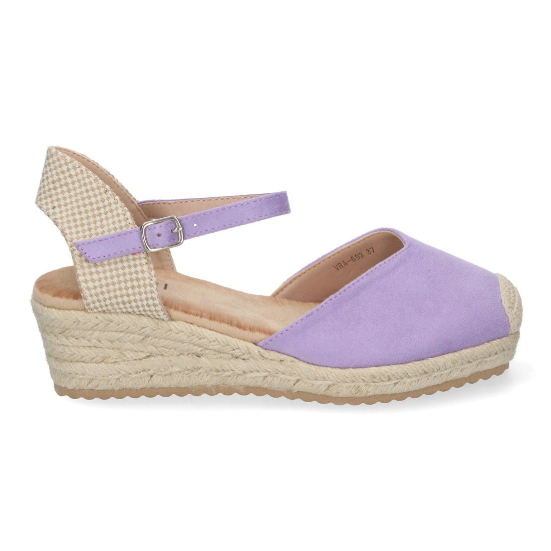Sandalias Lilas Mujer Cuña Yute Pala Cerrada Cómodas