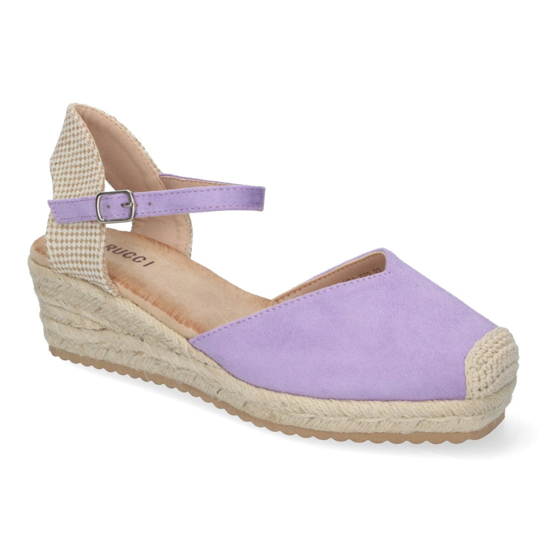 Sandalias Lilas Mujer Cuña Yute Pala Cerrada Cómodas